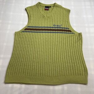 Kickers Classics Mens Medium V Neck Cable Knit Sweater Vest Y2K Revival EUC